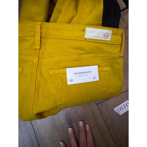 NWT AG Adriano Goldschmied Legging Ankle Super Skinny Pants Yellow Size 27 - Picture 4 of 4